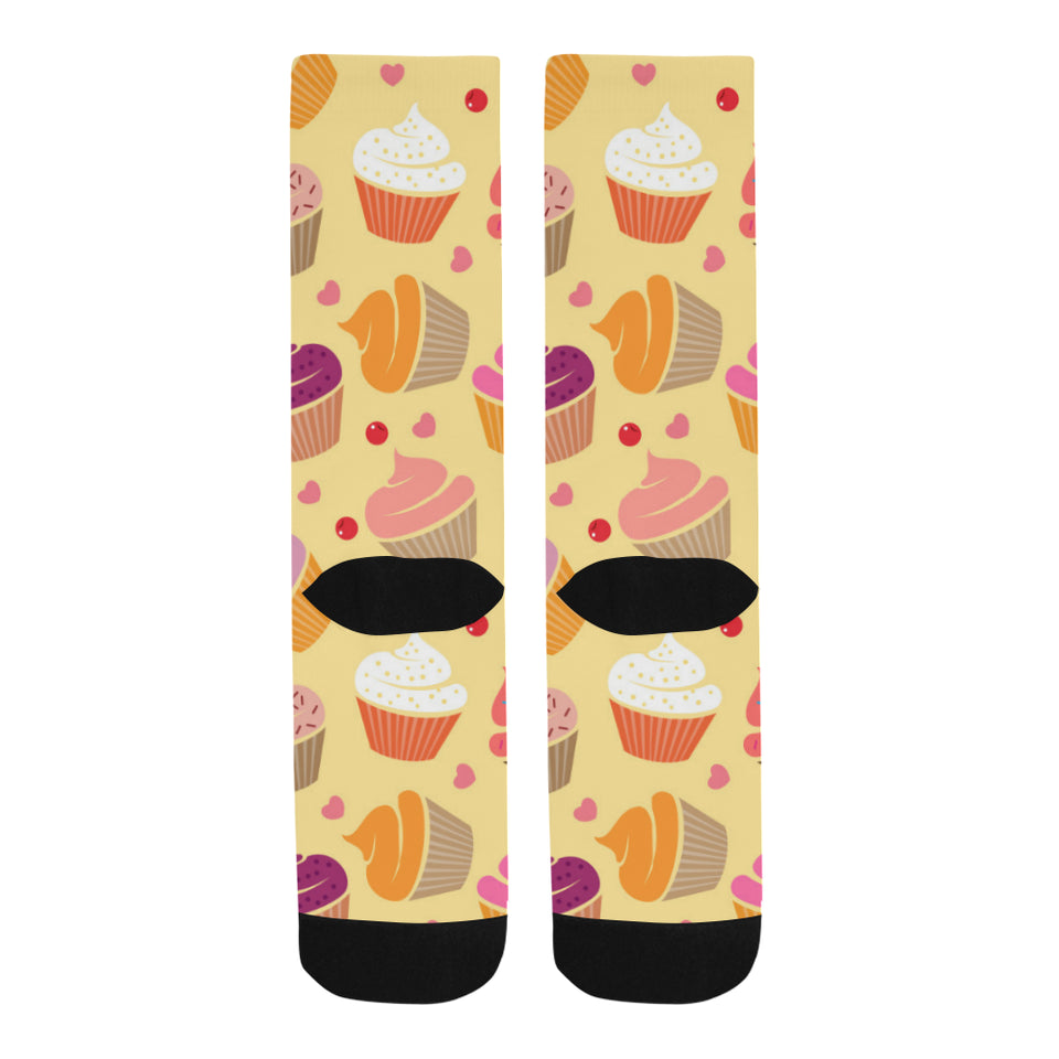 cake cupcake heart cherry pattern Crew Socks