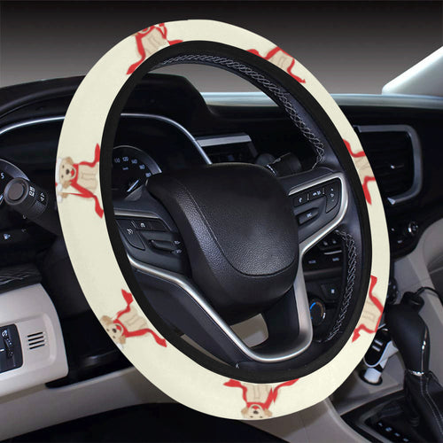 Golden Retriever Pattern Print Design 01 Car Steering Wheel Cover