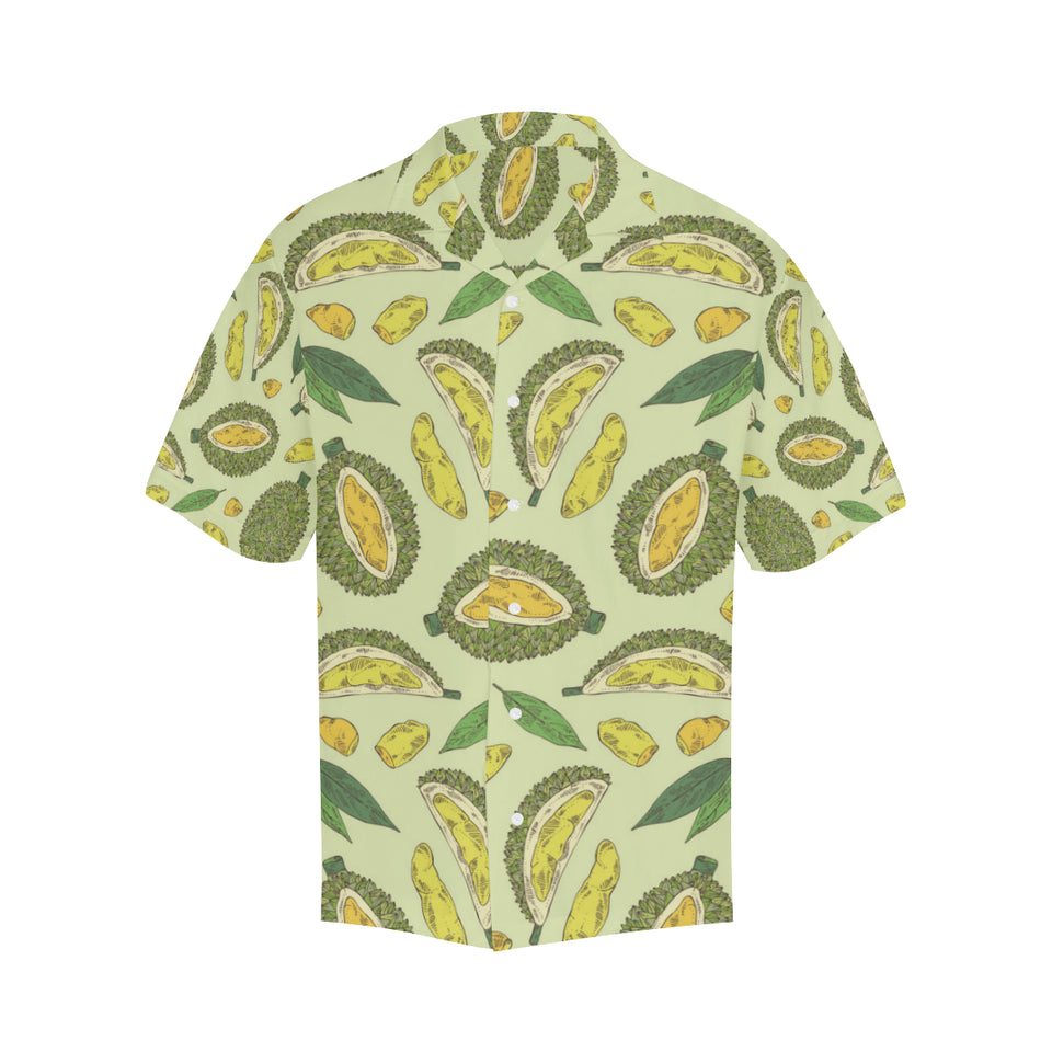 Durian leaves pattern background Men's All Over Print Hawaiian Shirt