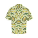 Durian leaves pattern background Men's All Over Print Hawaiian Shirt