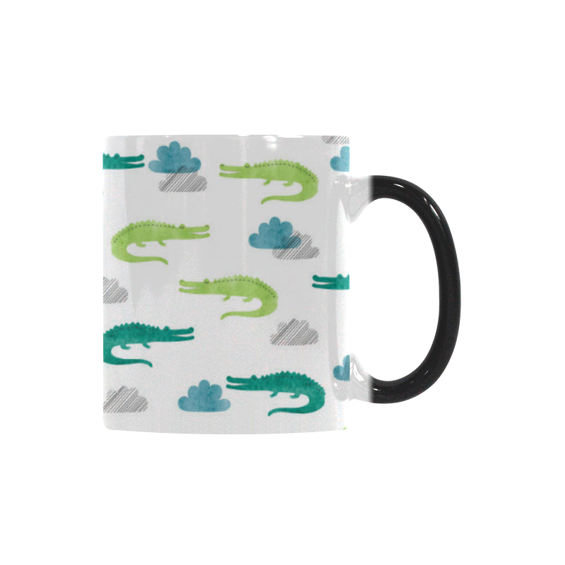 watercolor crocodile pattern Morphing Mug Heat Changing Mug