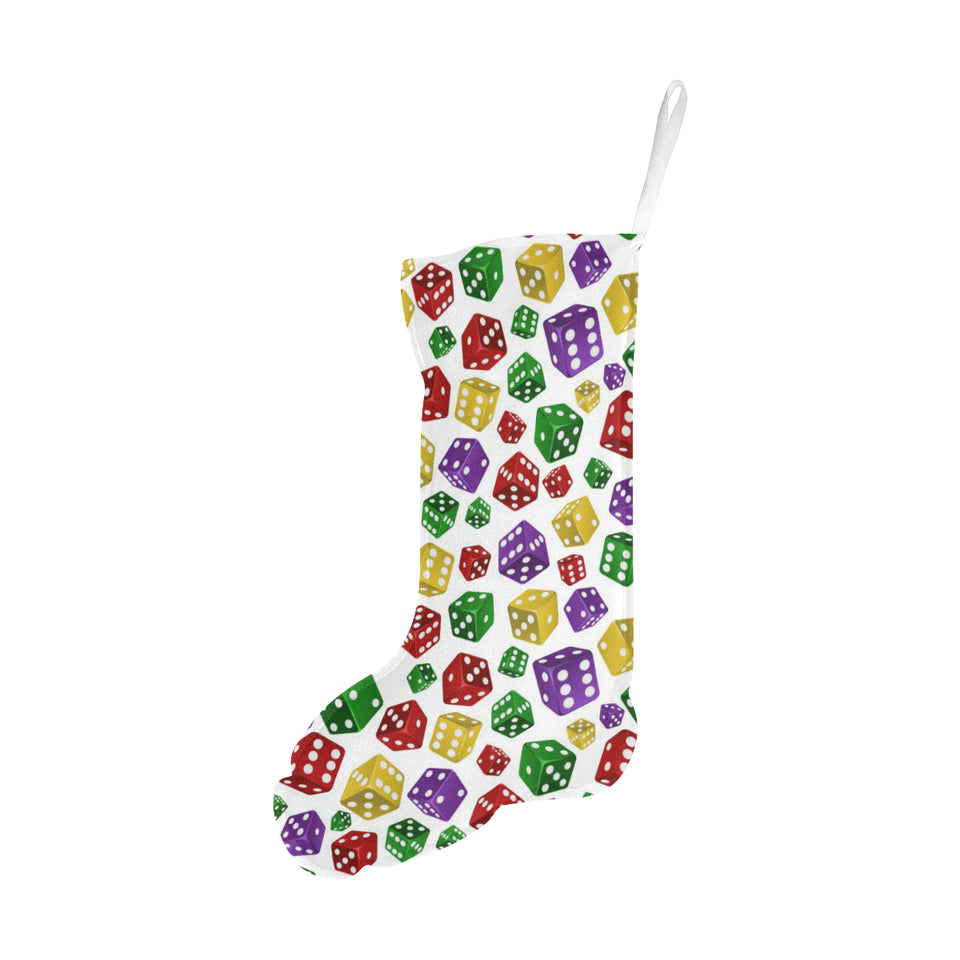Dice Pattern Print Design 03 Christmas Stocking