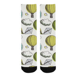 Hot Air Balloon Bird Cloud Pattern Crew Socks