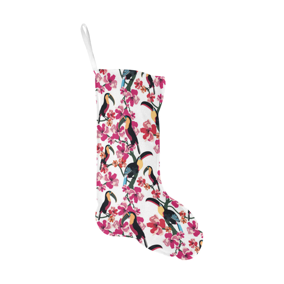 Toucan flower design pattern Christmas Stocking