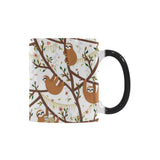 Sloths hanging on the tree pattern Morphing Mug Heat Changing Mug