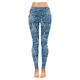 Hand drawn sailboat pattern Women's Legging Fulfilled In US