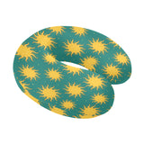 Sun green background U-Shaped Travel Neck Pillow