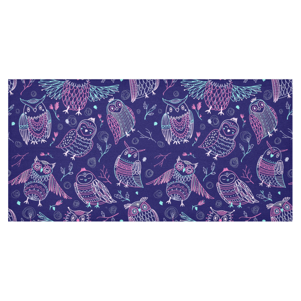 Cute owls pattern boho style ornament Tablecloth