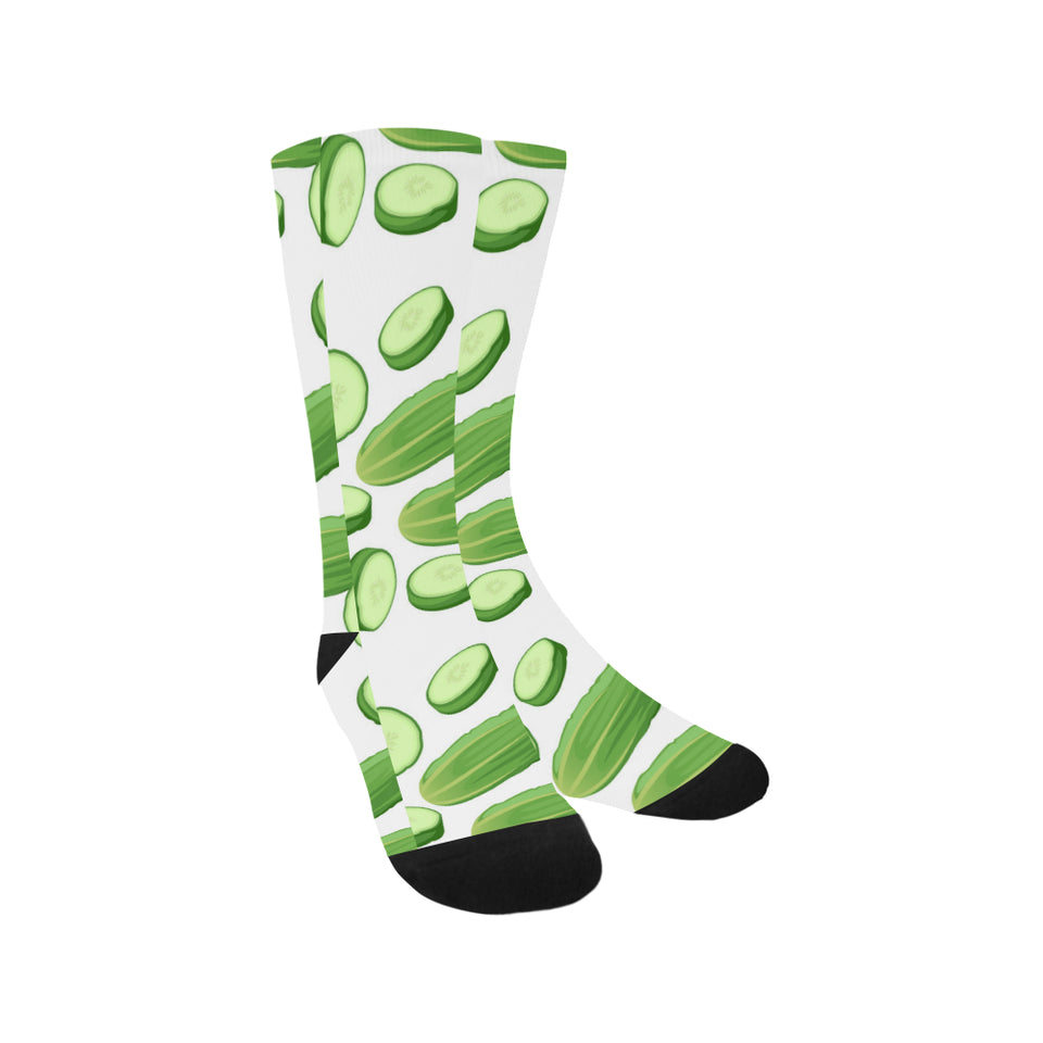 cucumber whole slices pattern Crew Socks