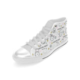 Siberian Husky design pattern Men's High Top Canvas Shoes White