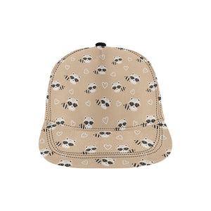 Cute raccoon heart pattern All Over Print Snapback Cap