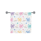 colorful unicorn rainbow heart pattern Bath Towel