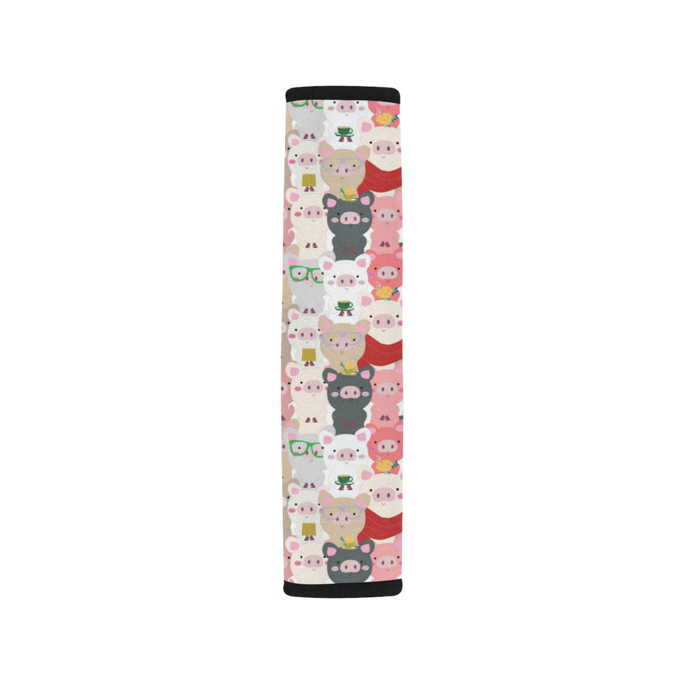 Pig Pattern Print Design 02 Car Seat Belt Cover