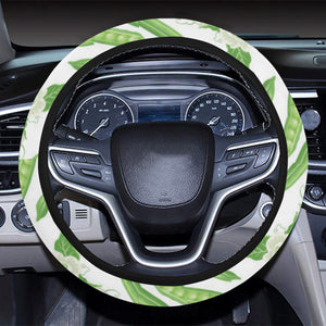 Green Peas Pattern Print Design 04 Car Steering Wheel Cover