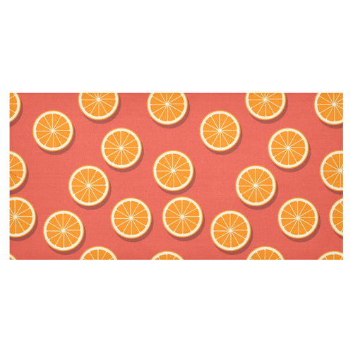 Oranges pattern red background Tablecloth