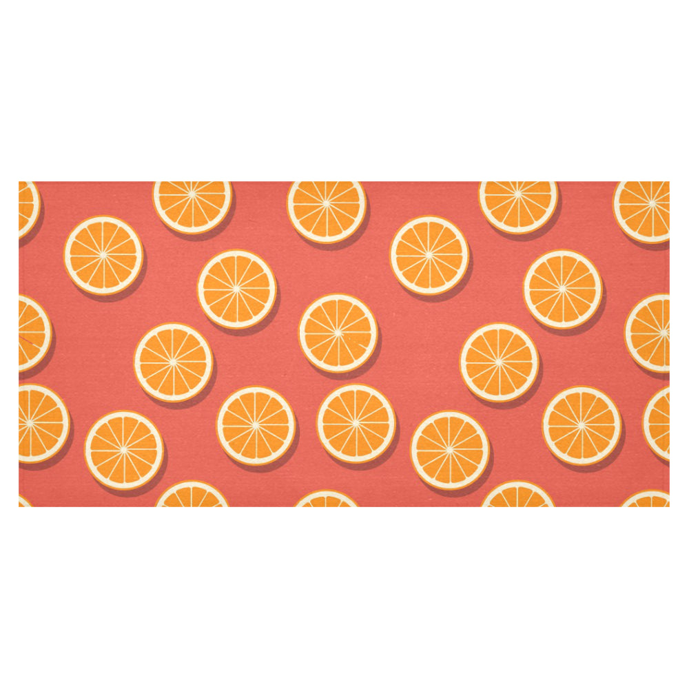 Oranges pattern red background Tablecloth