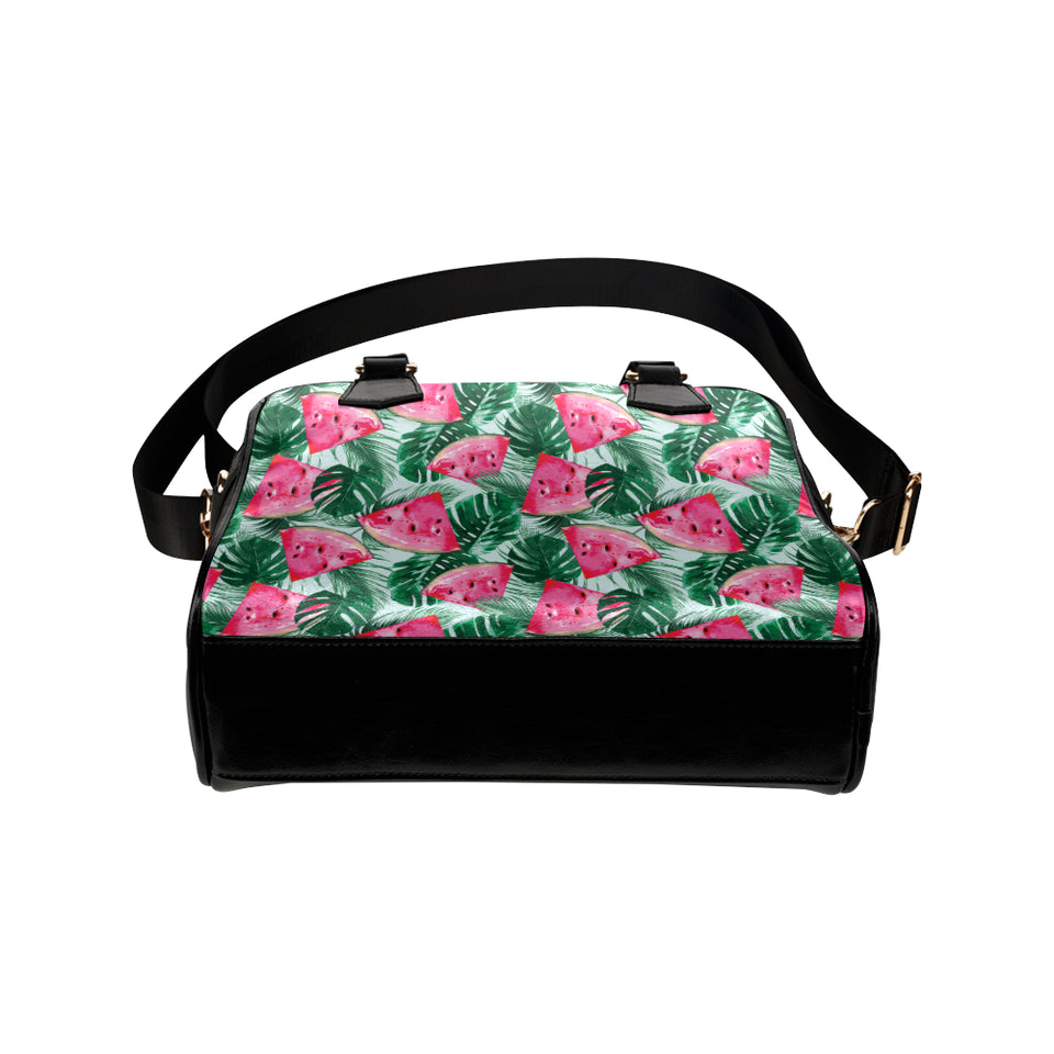 Watermelons tropical palm leaves pattern Shoulder Handbag