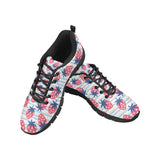 Strawberry pattern blue lines background Men's Sneaker Shoes