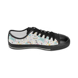 Colorful unicorn pattern Kids' Boys' Girls' Low Top Canvas Shoes Black