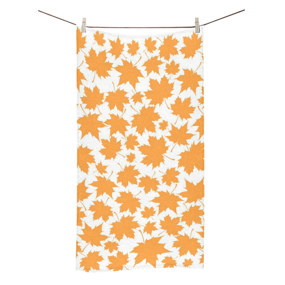 Orange Maple Leaf pattern Bath Towel