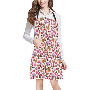 Squirrel Pattern Print Design 02 All Over Print Adjustable Apron