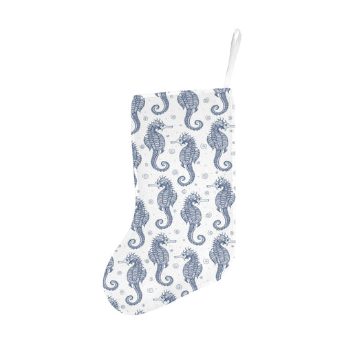 Seahorse pattern background Christmas Stocking