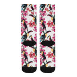 Toucan flower design pattern Crew Socks