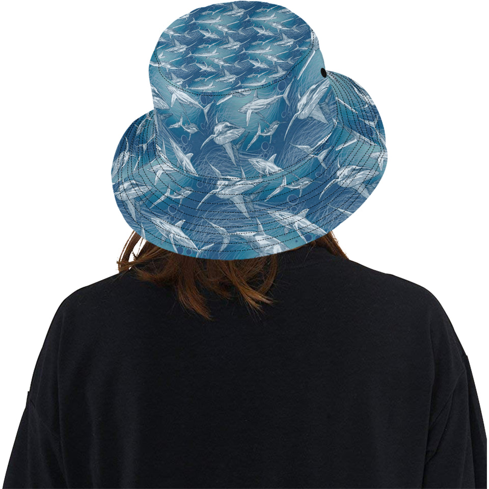 Shark hand drawn Unisex Bucket Hat