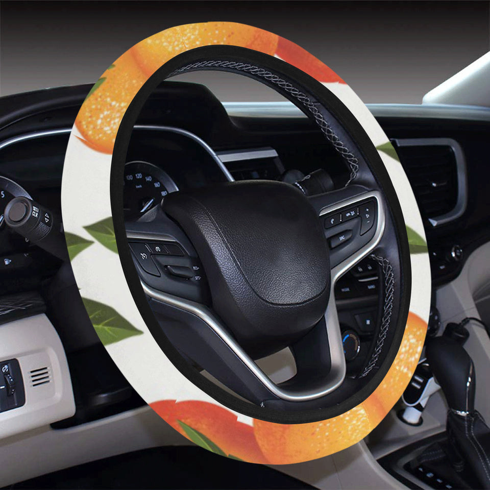 Oranges pattern background Car Steering Wheel Cover