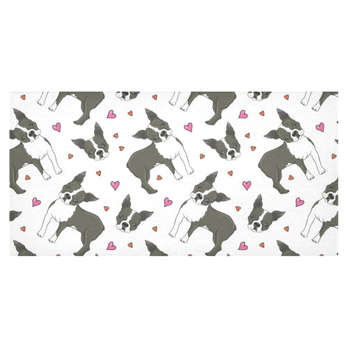 Boston terrier dog hearts vector pattern Tablecloth
