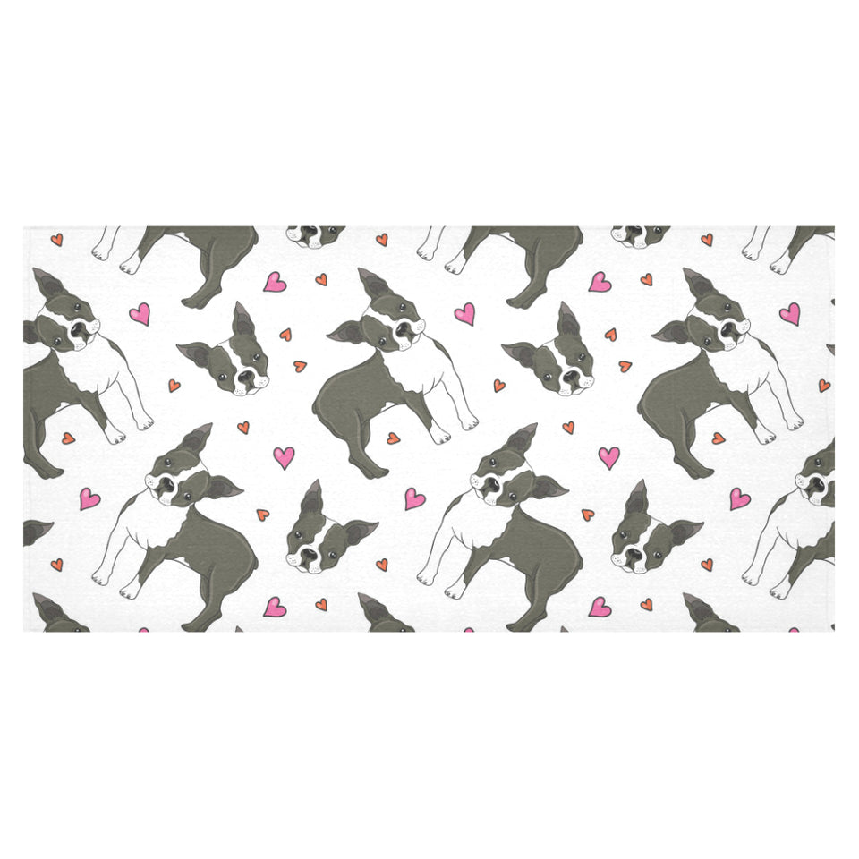 Boston terrier dog hearts vector pattern Tablecloth