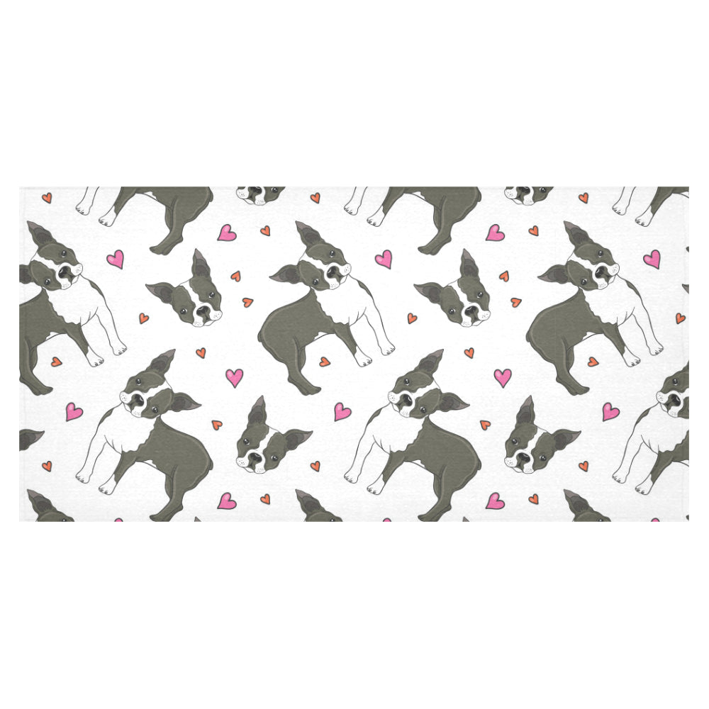 Boston terrier dog hearts vector pattern Tablecloth