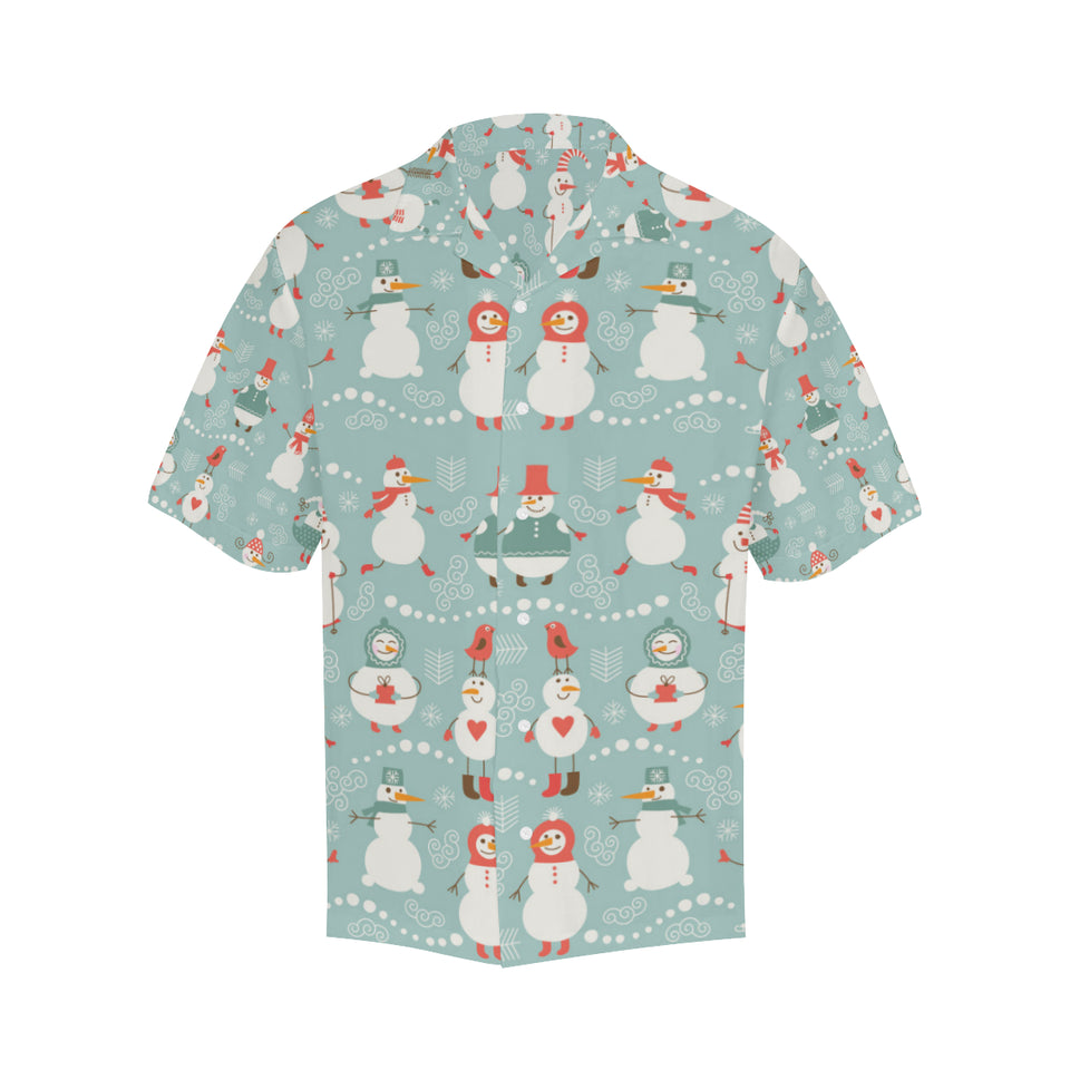 Cute snowman pattern Men's All Over Print Hawaiian Shirt