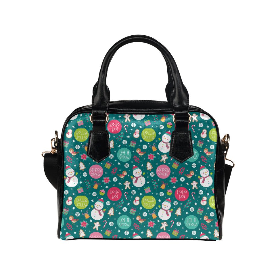 Snowman bird decorative elements christmas pattern Shoulder Handbag
