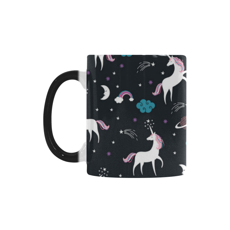 unicorn rainbows moon clound star pattern Morphing Mug Heat Changing Mug