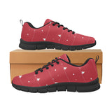 Christmas tree star snow red background Men's Sneaker Shoes