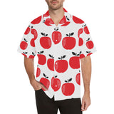 red apples white background Men's All Over Print Hawaiian Shirt