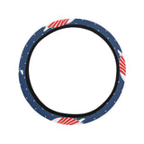 Cute sea lion seal christmas hat candy cane heart Car Steering Wheel Cover