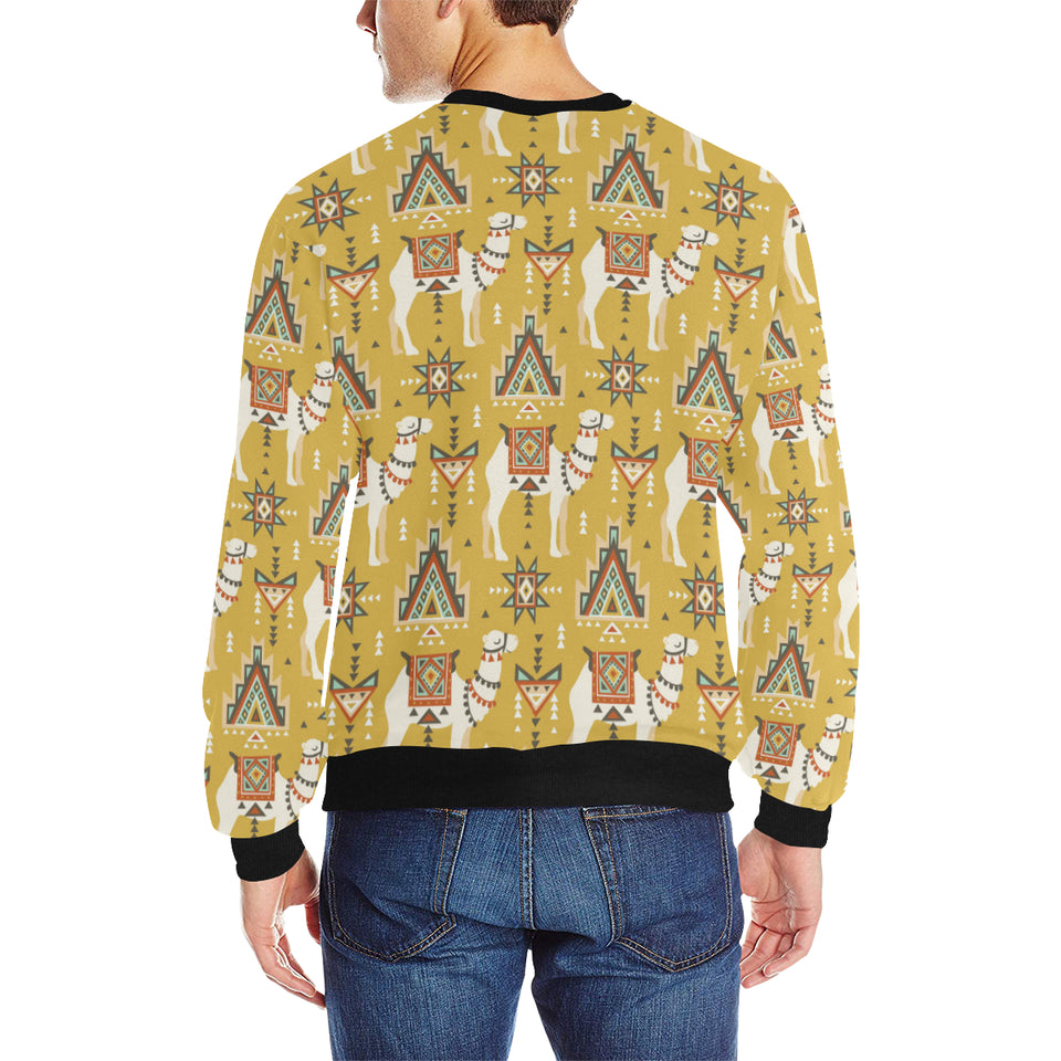 Camels ethnic motif pattern Men's Crew Neck Sweatshirt