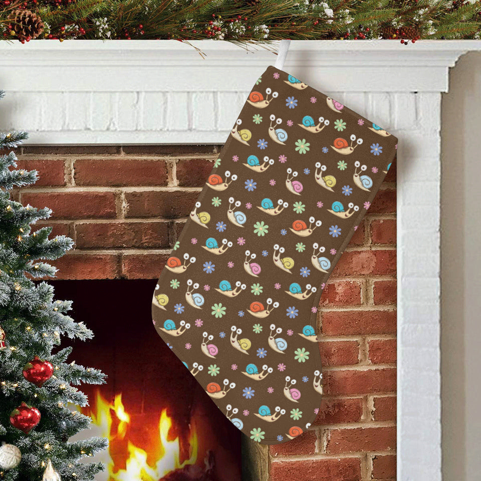 Snail Pattern Print Design 03 Christmas Stocking