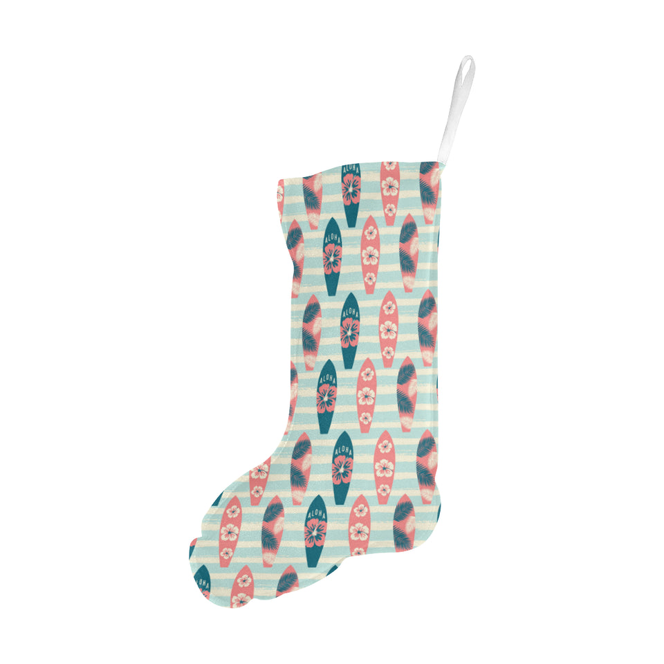 Surfboard Pattern Print Design 02 Christmas Stocking