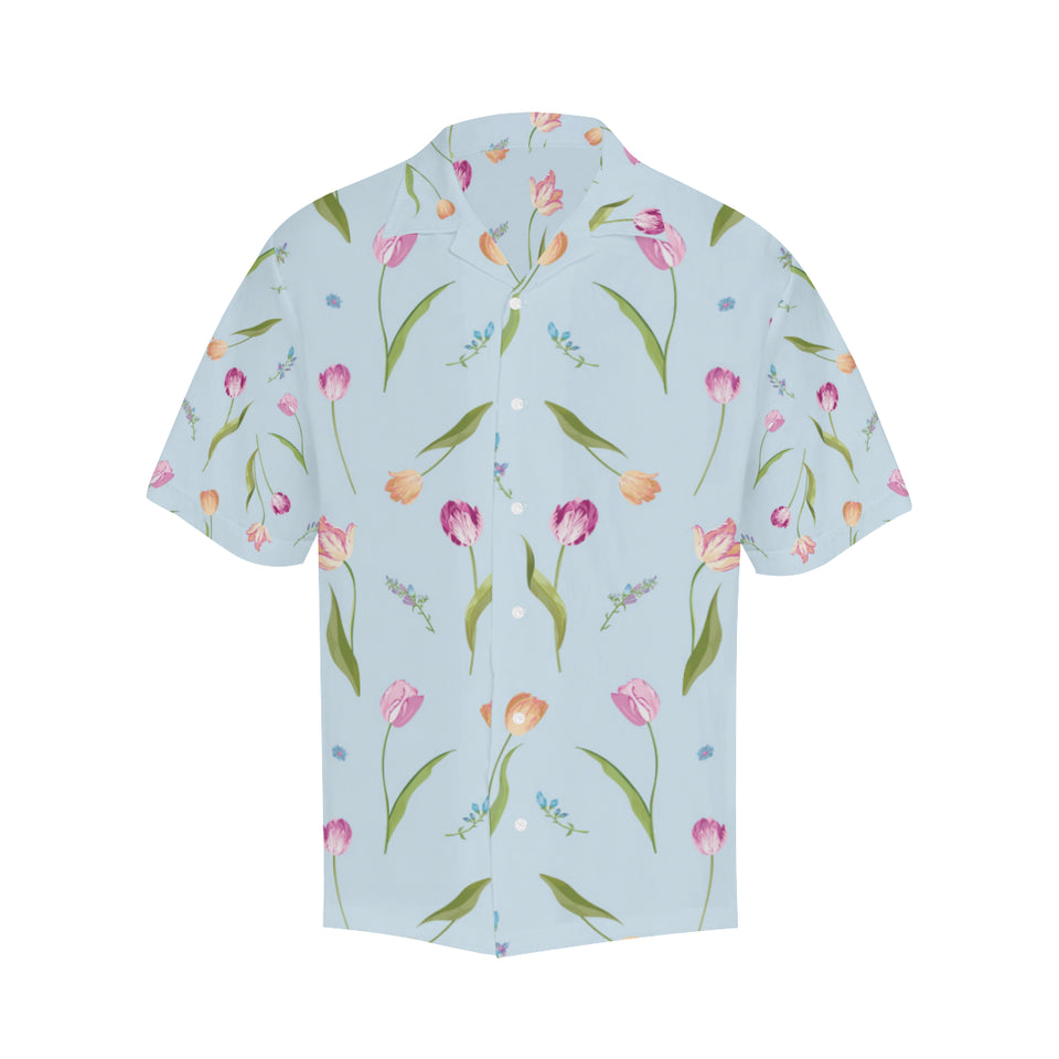 Watercolor Tulips pattern Men's All Over Print Hawaiian Shirt
