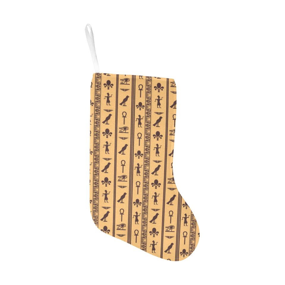 Egypt Hieroglyphics Pattern Print Design 02 Christmas Stocking