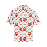 Daruma japanese wooden doll design pattern Men's All Over Print Hawaiian Shirt