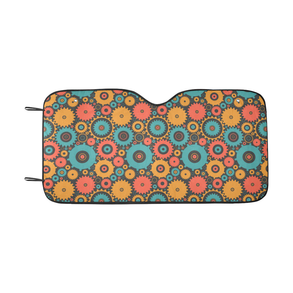 Gear Pattern Print Design 01 Car Sun Shade