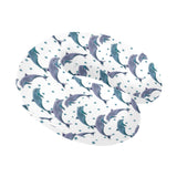Dolphins pattern dotted background U-Shaped Travel Neck Pillow