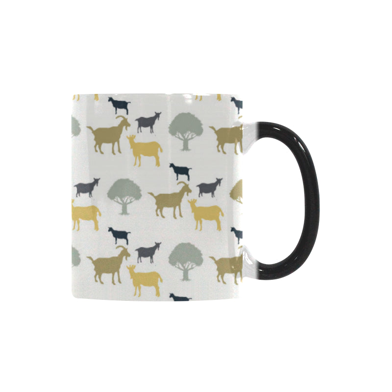 Silhouettes of goat and tree pattern Morphing Mug Heat Changing Mug