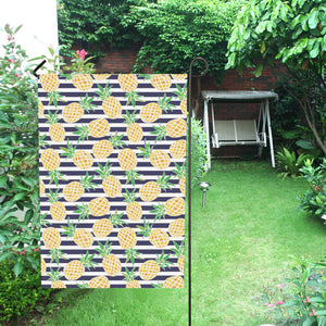 Pineapples pattern striped background House Flag Garden Flag