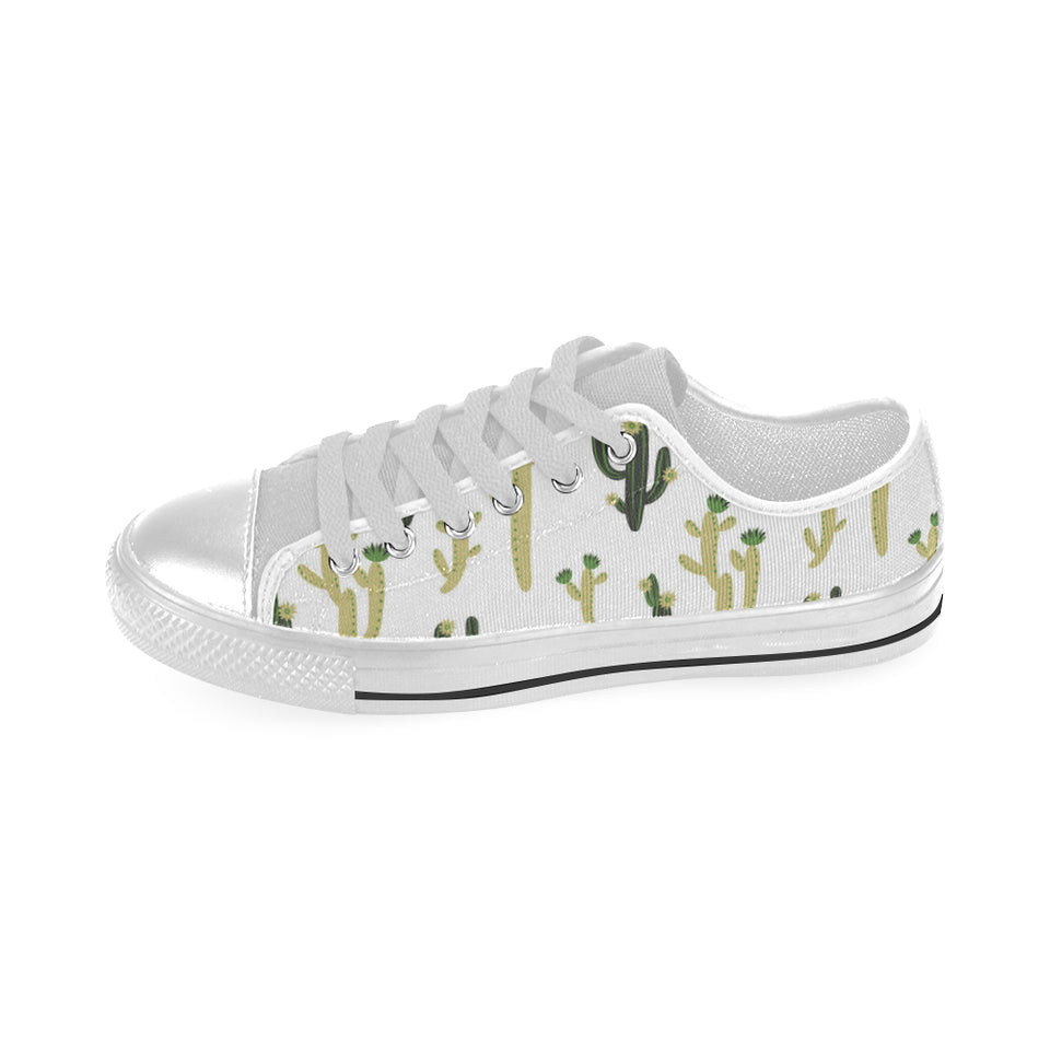 Cute cactus pattern Men's Low Top Shoes White