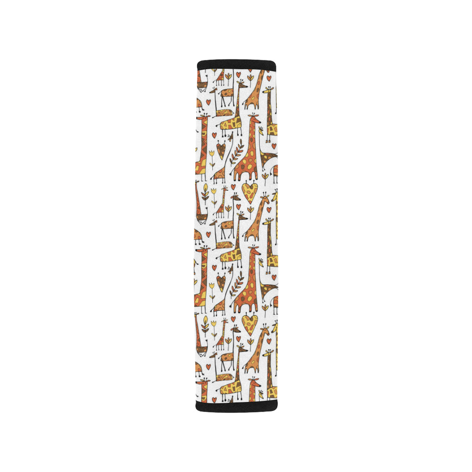 Giraffe Pattern Print Design 04 Car Seat Belt Cover